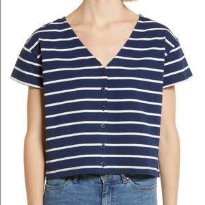 NWT Madewell v-neck button front crop top
